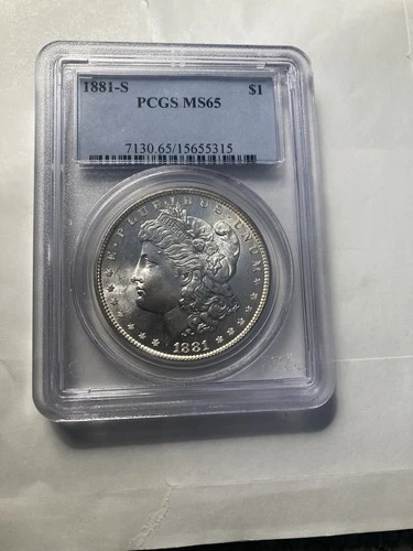 Frosty! MS65 1881 S Morgan Silver Dollar PCGS Cert" GREAT EYE APPEAL!!! "lot#12