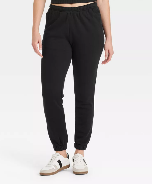 Women's Leisure Studio High-Rise Essential Joggers - Universal Thread Black S