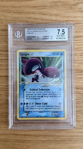 Pokemon Kyogre Gold Star 112/113 EX Delta Species English BGS 7.5NM+ Secret Rare