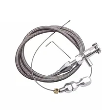 36" Auto Engine Throttle Cable Stainless Steel Braided Throttle Gas Cable Silver