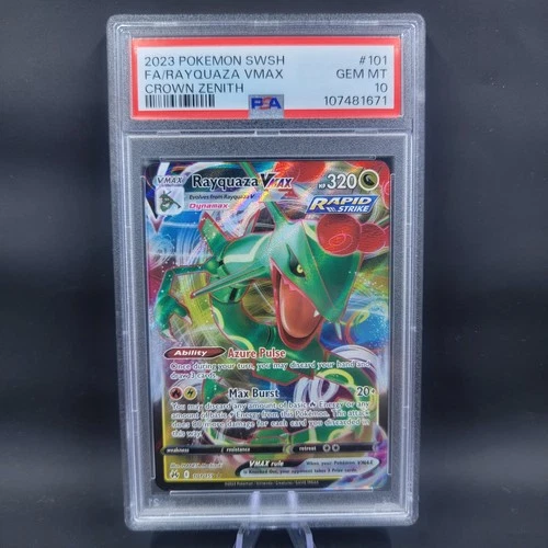 Pokemon TCG PSA 10 Rayquaza VMAX 101/159 Crown Zenith Ultra Rare