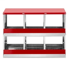6-Compartment Chicken Laying Nesting Box - Roll Out Design with Egg Basket