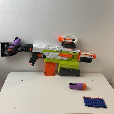 NERF Modulus Demolisher 2 in 1 Deluxe Blaster + Aufsätze und Munition