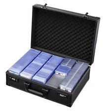 Card Storage Box for 3" x 4" 35pt Toploaders, Sports Cards Case with Lock, 