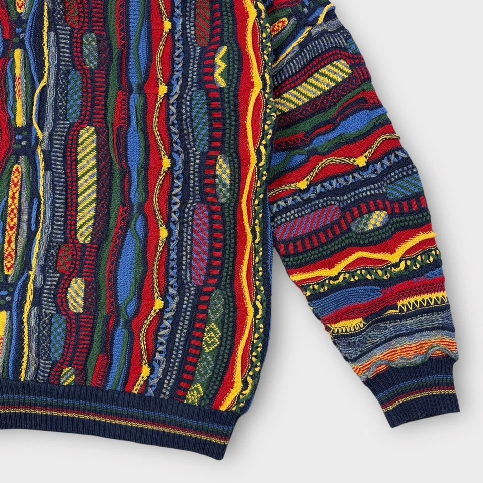 Suéter Polo Pullover Roundtree & Yorke Para Hombres Tejido Cuello Botón Estilo Coogi Talla XL Foto 4 de 4