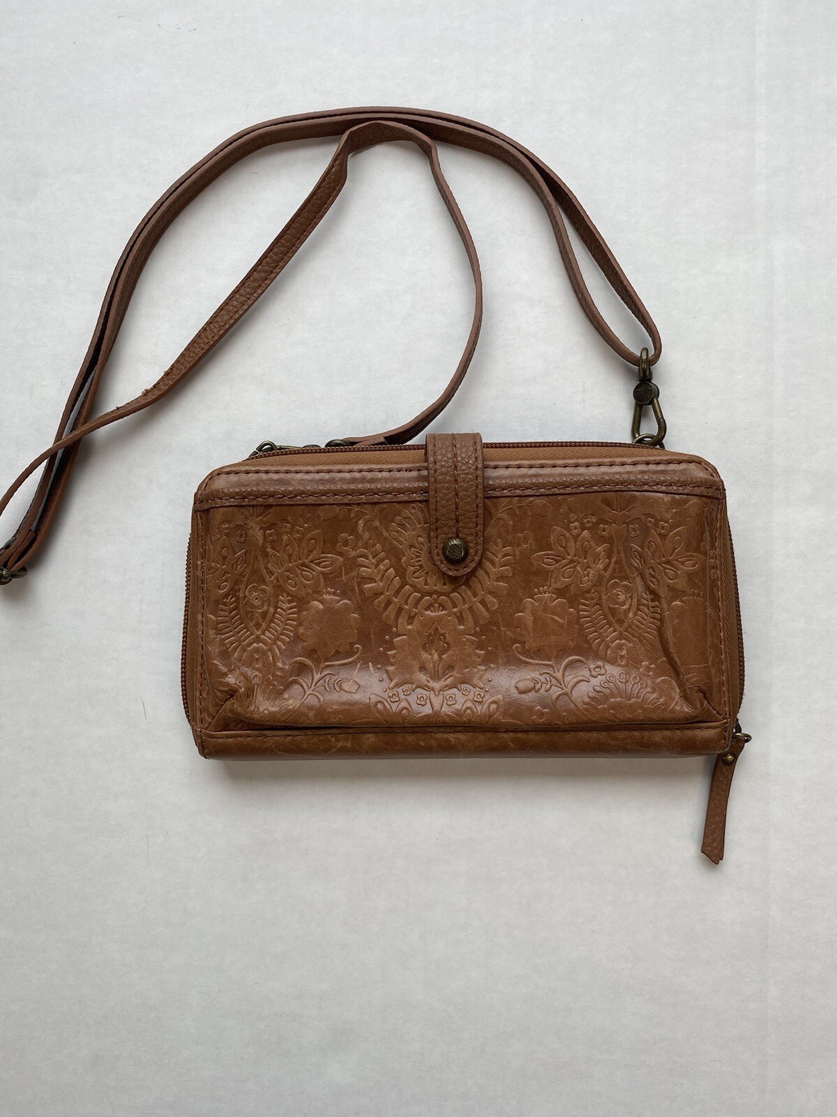 The Sak Leather Embossed Crossbody Iris Smartphone Travel Bohemian