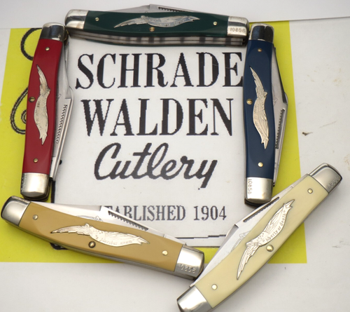 Vintage 1974 Schrade USA AMERICAN EAGLE Large Stockman - Full Set of Five Knives