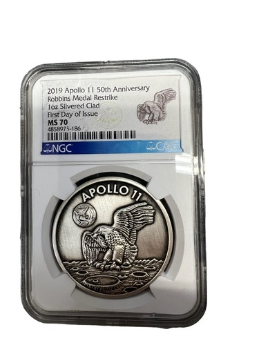 Apollo 11 Silver Plated Commemorative MS 70 Medal and Patch set Limited sets 917 - 第 2/8 張圖片
