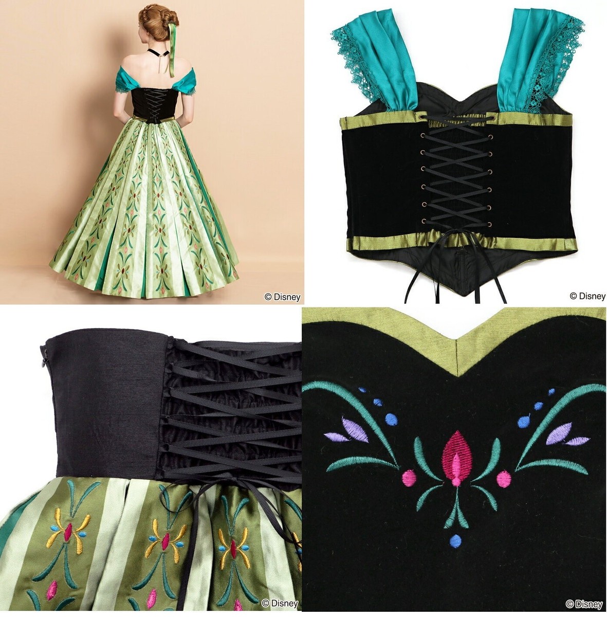 Disney Frozen Anna Coronation Cosplay Dress Woman secret honey