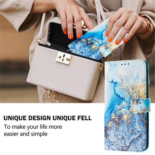 Butterfly Cat Flower Marble Wallet Phone Case For Nokia C32 C02 G22 G42 G11 XR20 - Picture 10 of 75