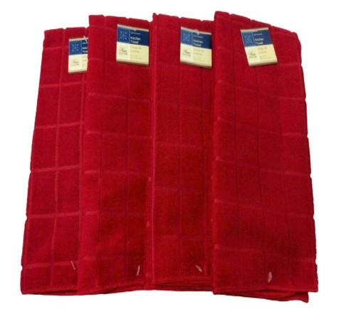 "Lote de 4 toallas de té de cocina 100 % poliéster 6 colores que elijas 25"" x 15" - Imagen 3 de 10