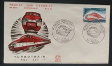 ENVELOPPE 1er JOUR 1974 Turbotrain TGV 001 TIMBRE N° 1802 FDC