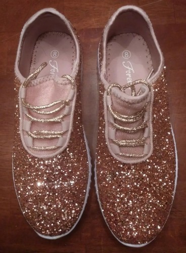rose gold sequin sneakers