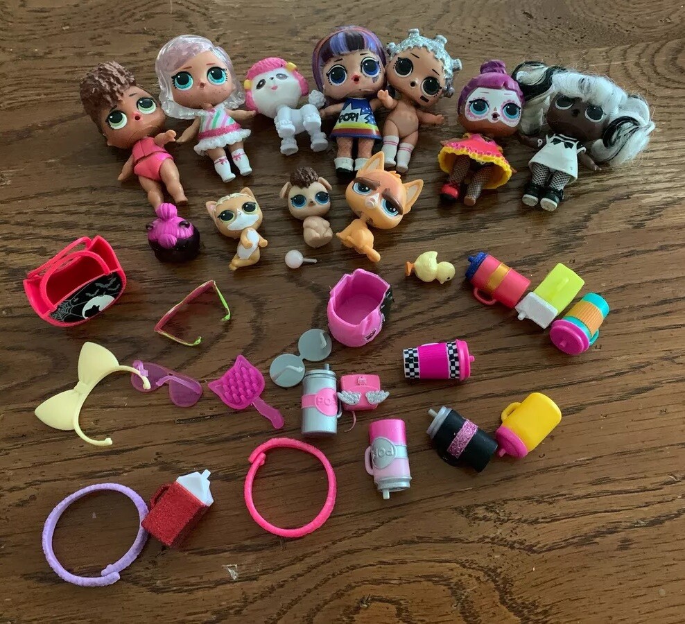 Lot of 11 OMG LOL Surprise Dolls & Pets MGA  Plus Accessories Lot