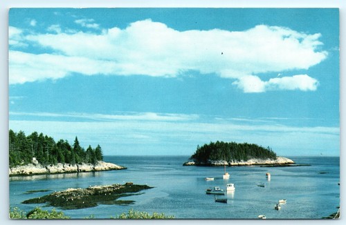 Five Islands Georgetown South View Mink Island Ocean Beach ME Vintage Postcard - Picture 2 of 4