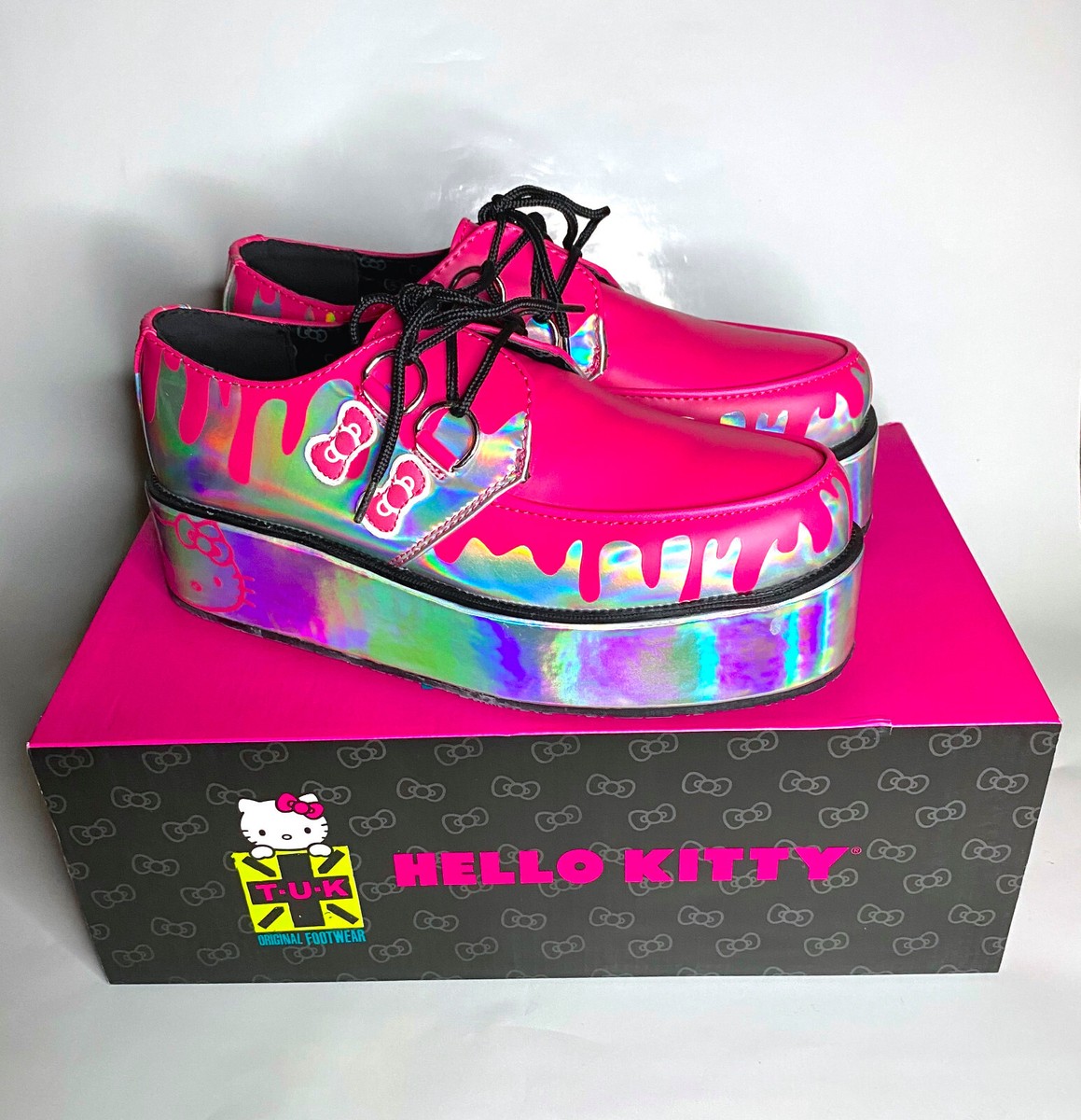 T.U.K. Tuk Shoes Creepers Hello Kitty Kawaii Japan Coquette Bow