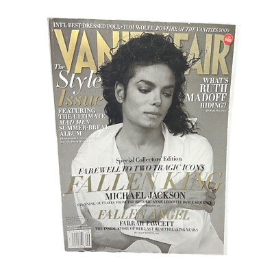 MICHAEL JACKSON Fallen King Vanity Fair Magazine SEP 2009 w/ Farrah Fawcett