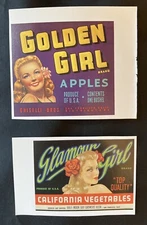 Reproduction PAPER Fruit Crate Label Bathing Beauty Glamour Girl Diving CRAFTING