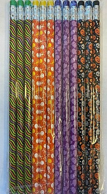  24 Halloween Pencils Classroom Reward Party Favor trick or treat teacher supply