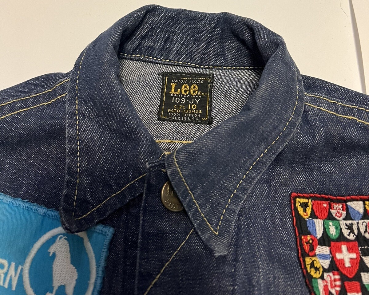 Vintage 50s 60s Lee 101-J Railroad Denim Jacket Biker Harley Vintage 50s 60s Lee 101-J Railroad Denim Jacket Biker Harley