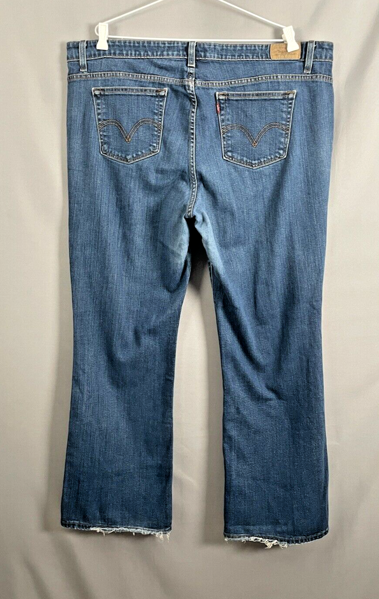 Levis Womens 590 Boot Cut Blue Jeans Stretch Pockets Denim Plus 
