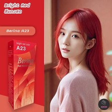 Berina Best Hair Dye Color Cream A23 Bright Red Long Lasting Permanent 60ml