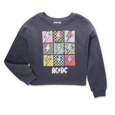 Grayson Social Girls ACDC Graphic Crewneck Sweatshirt Small 6-6X New with Tags