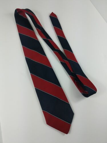 Rare Bronzini W/ Unicorn Logo Mens Tie, Red & Blue Striped, Polyester - Picture 7 of 8