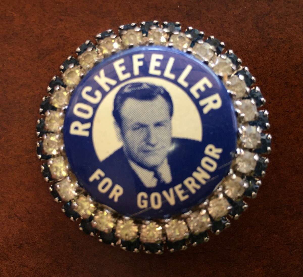 Governor Rockefeller ピンバッジ Vtg 1950's Political Pin Brooch Rockefeller For Governor Blue