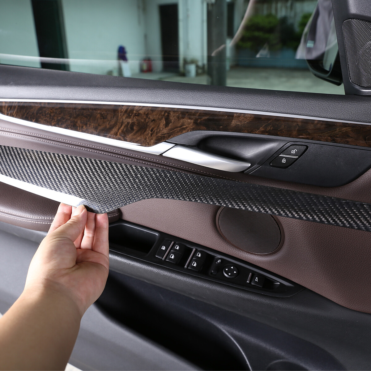 X6 X5 カーボンファイバー 内装パーツセット Real Carbon Fiber Interior Door Panel Decor Trim For BMW X5 X6 F15