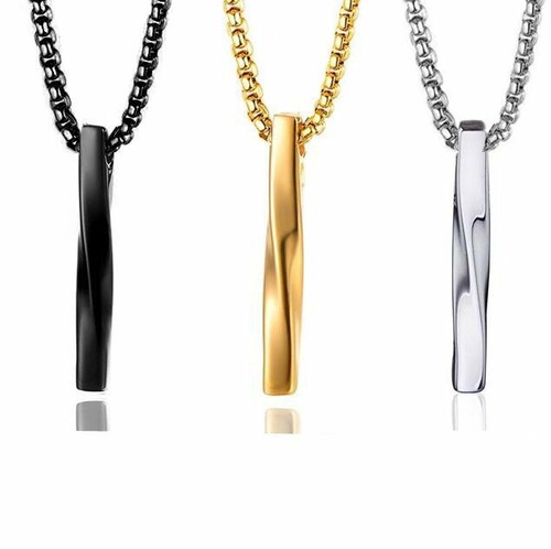 Stainless Steel Gold Silver Bar Pendant 
