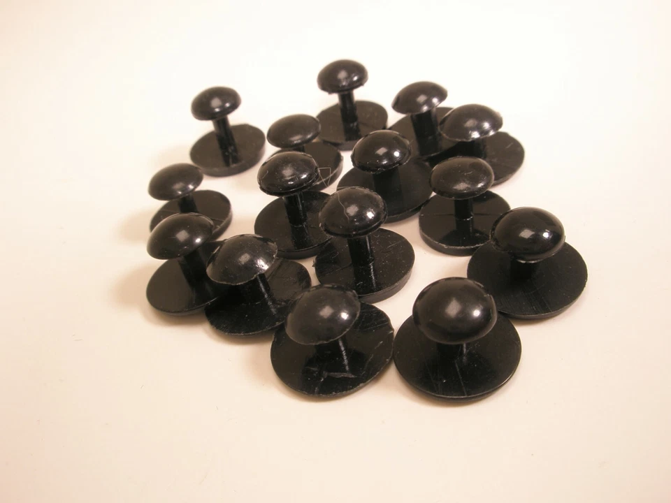 Lote de tachuelas de camisa formal vintage de plástico negro (sl03) Foto 2 de 4