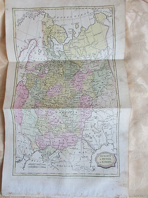 Folding map of Muscovy or Russia in Europe, original hand-colouring, 1806
