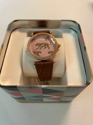 Fossil ES4683 Lyric Three-hand Brown Leather Watch 32mm