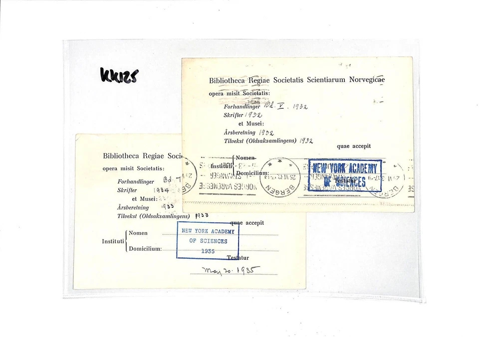 USA Matched Pair *NEW YORK ACADEMY OF SCIENCES* Cachet Cards{2} 1933-35 KK125 - Image 3 of 4