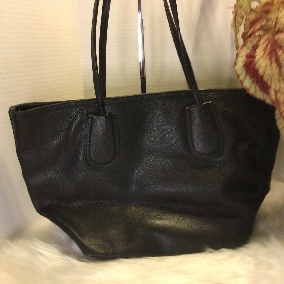 Coach Taxi Leather Zip Top Tote Light Gold black F33915 | eBay