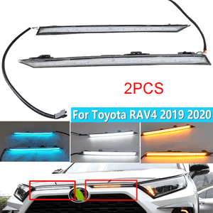 2x White Yellow LED DRL Running Light Turn Signal For Toyota RAV4 2019 2020 2x White Yellow LED DRL Running Light Turn Signal For Toyota RAV4 2019 2020