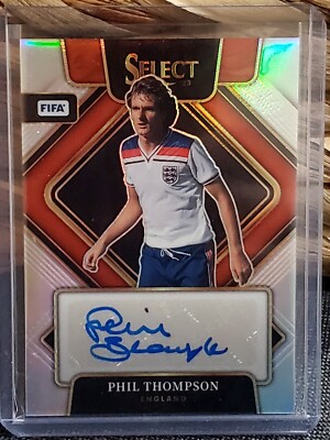 Phil Thompson Sticker 2022-23 FIFA Select PHIL THOMPSON Signatures Auto Silver Prizm England ...