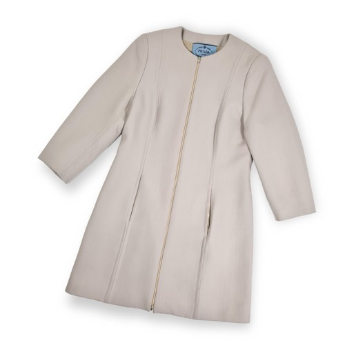 Prada, Prada Wollmantel Gr 44 Taupe Made In Italy Wolljacket Blazer