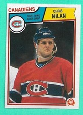 (1) CHRIS NILAN 1983-84 O-PEE-CHEE # 194 CANADIENS ROOKIE EX-MT CARD  (H2688)