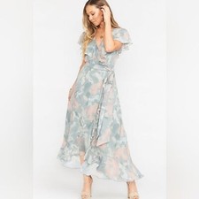 Show Me Your MuMu Jess Ruffle Midi Maxi Floral Dress Size Large *No Sash*