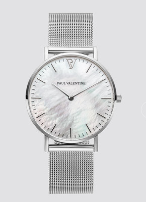 silver seashell watch