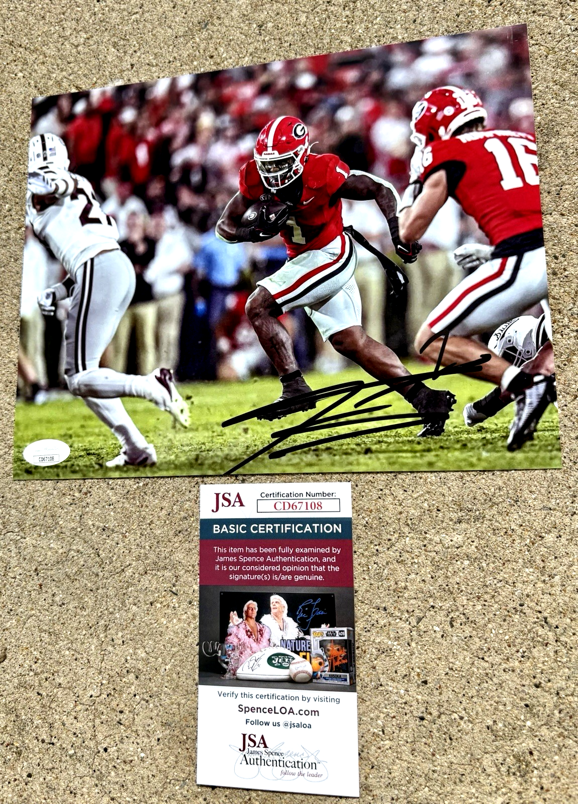 TREVOR ETIENNE Georgia Bulldogs SIGNED 8x10 Photo JSA COA PANTHERS G 