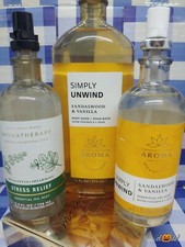 Bath Body Works 3pcs SIMPLY UNWIND AROMATHERAPY Sandalwood Vanilla Eucalyptus