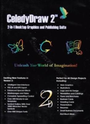 Celedy Draw 2 PC CD design illustrate font effects flow charts graphics tools!