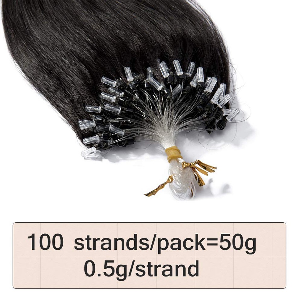 Micro Ring Tip Real Human Hair Extensions Micro Bead Loop Link Remy ...