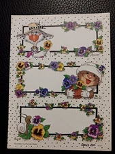 Vintage Suzy’s Zoo Sticker Sheet 3 Labels New..1 Sheet.🦋 