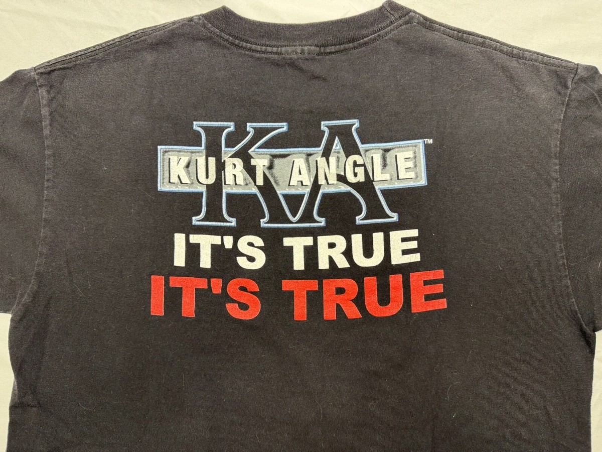 WWF KURT ANGLE IT'S TRUE VINTAGE SHIRT 2000 SIZE Medium Rare WWF KURT ANGLE IT'S TRUE VINTAGE SHIRT 2000 SIZE Medium Rare