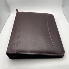 At A Glance Planner Brown Faux Leather 7 Ring 8.5 X 10”