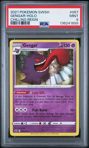 2021 Pokemon Chilling Reign #057 Gengar-Holo PSA 9
